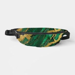 Sacs Banane Motif en marbre vert avec or