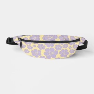 Sacs Banane Motif Fleur - Pastel Jaune et Violet