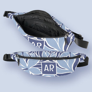 Sacs Banane Motif Floral moderne bleu tendance Monogramme Voya