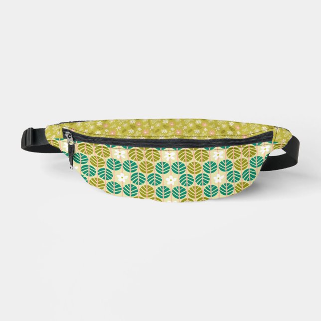 Sacs Banane Motif floral vert Boho rétro super (Recto)