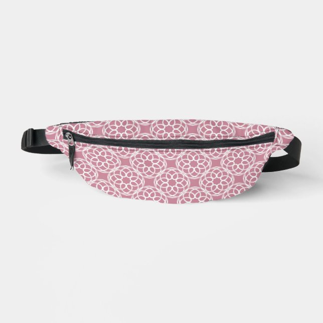 Sacs Banane Motif géométrique sans couture rose blanc (Recto)