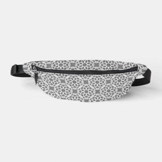 Sacs Banane Motif gris blanc géométrique (Recto)