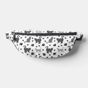 Sacs Banane Motif Gris Silhouette Chats Pawprints