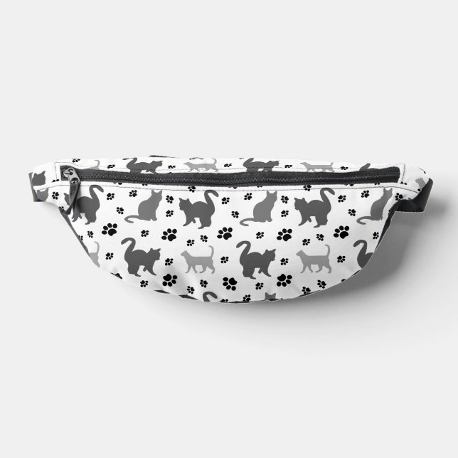 Sacs Banane Motif Gris Silhouette Chats Pawprints (Poser)
