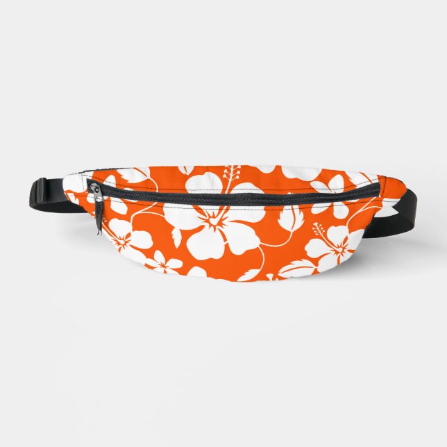 SACS BANANE MOTIF HAWAIIAN HULA (HIBISCUS) EN ORANGE (Recto)