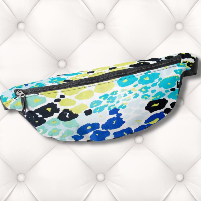 Sacs Banane Motif moderne tendance Leopard (Trendy Glam Vibrant Aqua Blue Lime Leopard Print Fanny Pack)