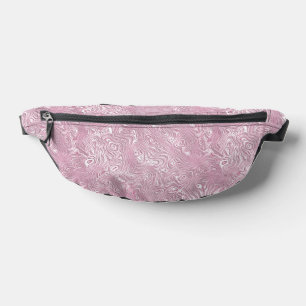 Sacs Banane Motif Moire en Soie Marbrée en Rose Poussiéreux