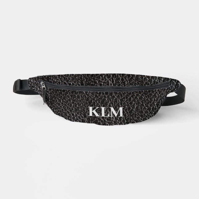Sacs Banane Motif monogramme simili cuir noir (Recto)