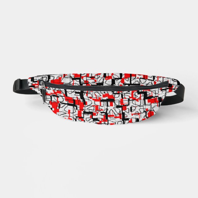 Sacs Banane Motif noir blanc rouge (Recto)