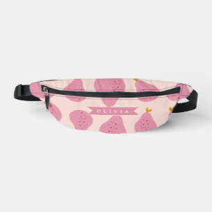 Sacs Banane Motif personnalisé de poire rose, joli fruit fémin