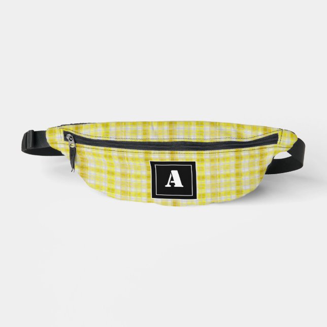 Sacs Banane Motif Plaid En vichy Vérifier le Monogramme blanc  (Recto)