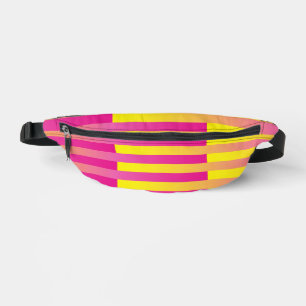 Sacs Banane Motif rayé rose jaune orange