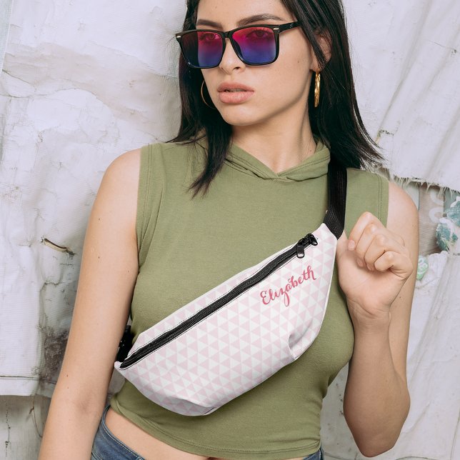 Sacs Banane Motif rose moderne Monogramme taille (Modern Pink Pattern Monogrammed Waist Crossbody Fanny Pack)