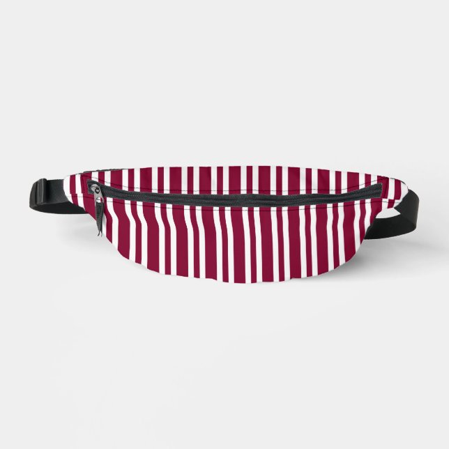 Sacs Banane Motif sans couture à rayures blanches et bordeaux (Recto)