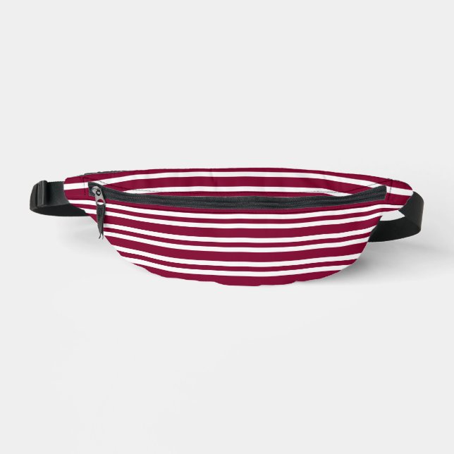 Sacs Banane Motif sans couture à rayures blanches et burgundy (Recto)