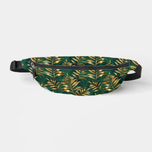 Sacs Banane Motif sans couture avec des fougères dorées