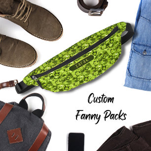 Sacs Banane Motif Shibori Vert Armée et Néon pour Hommes Éléga