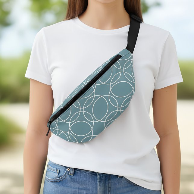 Sacs Banane Motif simple moderne (blue fanny pack with circle pattern)