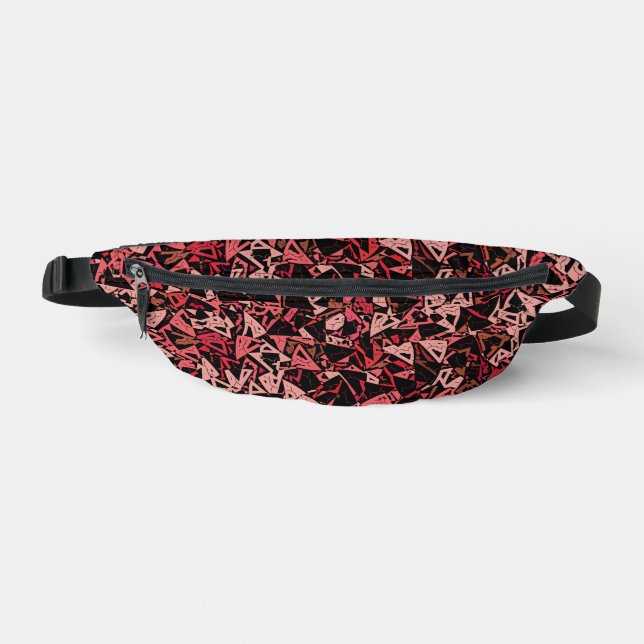 Sacs Banane Motif Triangle Rose Rouge (Recto)