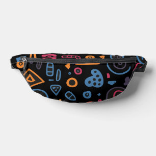 Sacs Banane Motif tribal abstrait néon géométrique noir
