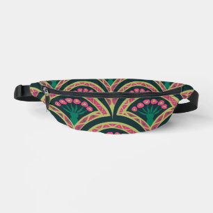 Sacs Banane motif vert en forme de coque