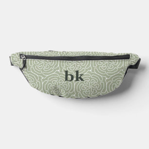 Sacs Banane Motif vert sauge moderne monogrammé