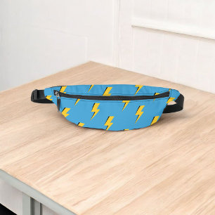 Sacs Banane Motif Yellow Lightning Blue Arrière - plan Y2K