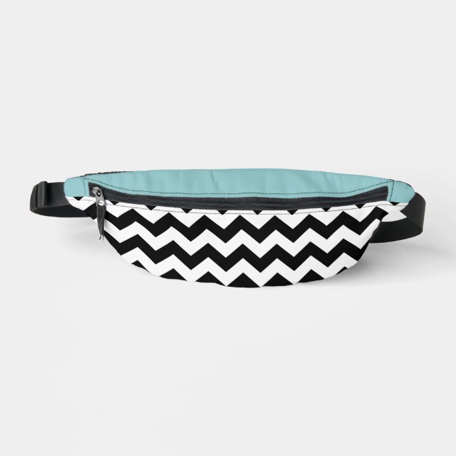 Sacs Banane Motif Zigzag noir et blanc, Chevron, Bleu (Recto)