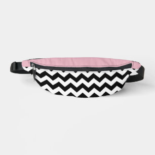 Sacs Banane Motif Zigzag noir et blanc, Chevron, rose