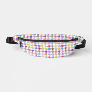 Sacs Banane Multicolor Houndstooth+Motif blanc