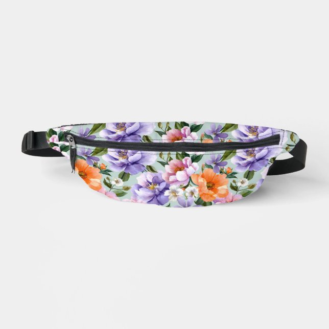Sacs Banane Muted Colorful Flowers Boho flower  (Recto)
