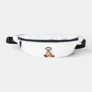 Sacs Banane Noël Éclairage Santa Hat Skye Terrier Chien Noël