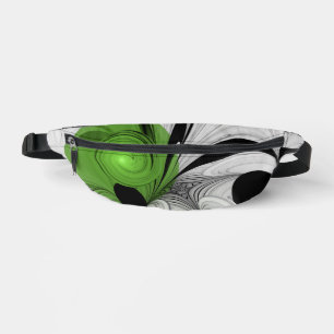 Sacs Banane Noir Abstrait et blanc avec art fractal vert