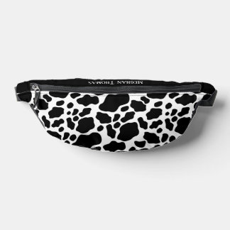 Sacs Banane Nom d'ajout d'impression de vache mignonne
