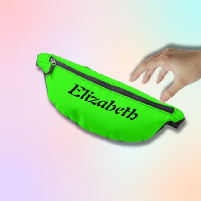 Sacs Banane Nom élégant noir | Neon Green Style (Créateur téléchargé)