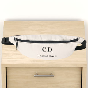 Sacs Banane Nom initial du monogramme beige