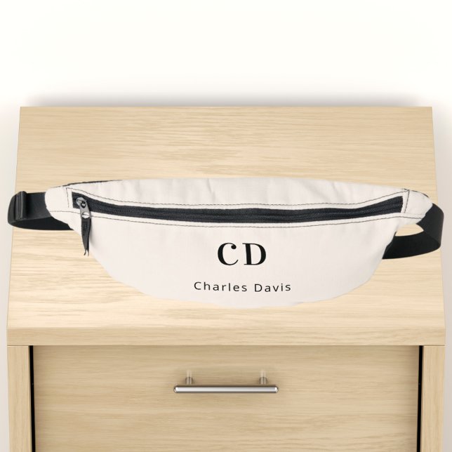 Sacs Banane Nom initial du monogramme beige (Créateur téléchargé)