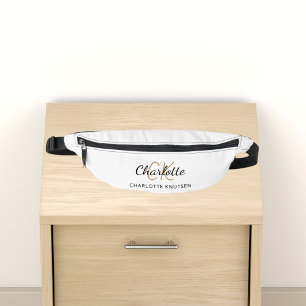 Sacs Banane Nom monogramme initiales script simple