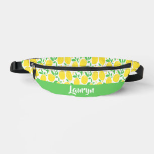 Sacs Banane Nom personnalisé jaune citron motif