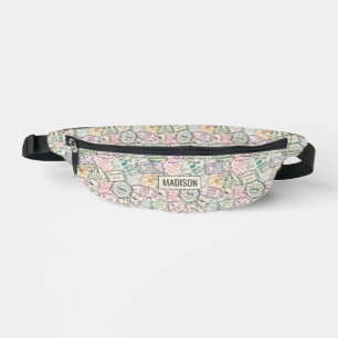 Sacs Banane Nom personnalisé Motif Timbres de voyage