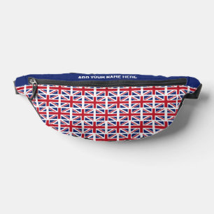 Sacs Banane Nom personnalisé UNION JACK BRITISH FLAG