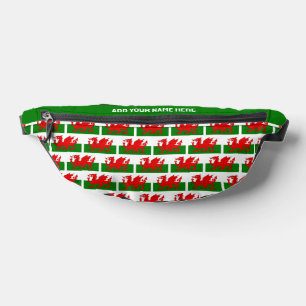 Sacs Banane Nom personnalisé WALES WELSH FLAG