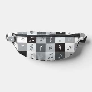 Sacs Banane Notes de musique en niveaux de gris motif