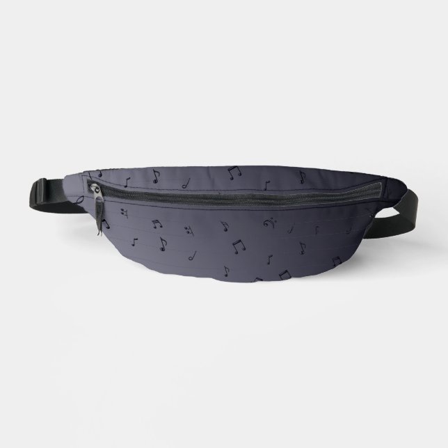 Sacs Banane Notes musicales Ombre foncé gris (Recto)