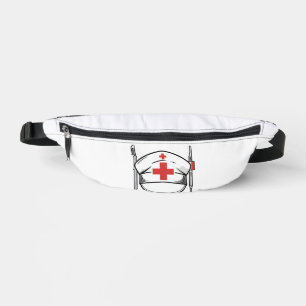 Sacs Banane Nurse Cap with Red Cross and Medical Tools Design