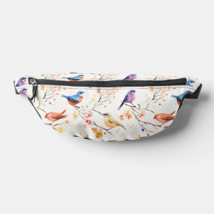 Sacs Banane Oiseaux d'aquarelle sur Motif de branche