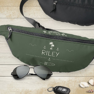Sacs Banane Olive Green Vintage Van Surfer Crew Minimaliste