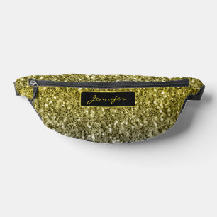 Sacs Banane Or argent scintille scintille noir Nom personnalis