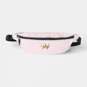 Sacs Banane Or personnalisé initial l Rose poudré girly