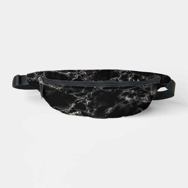 Sacs Banane Pack Fanny Design en marbre noir (Recto)
